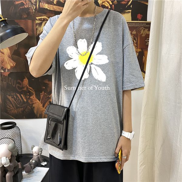 

summer new ins fashion men printed five-minute sleeves loose for male and female short sleeves for students' casual t-shirts short slee, White;black