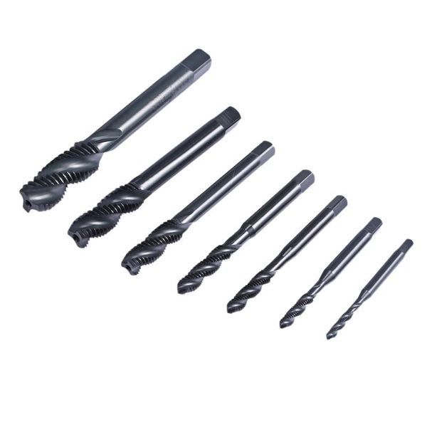 

7pcs spiral hand thread tap screw spiral point thread metric plug drill bits m3 m4 m5 m6 m8 m10 m12 hand tools