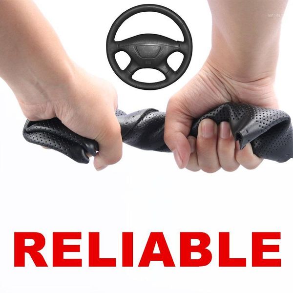 

hand stitched black pu artificial leather car steering wheel cover for mitsubishi pajero sport 2004 montero sport 20041