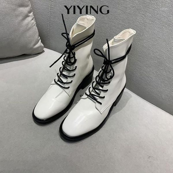 

brand designer women chunky boots 2020 chic ankle strap platform boots black leather ankle for women lace up shoes woman1