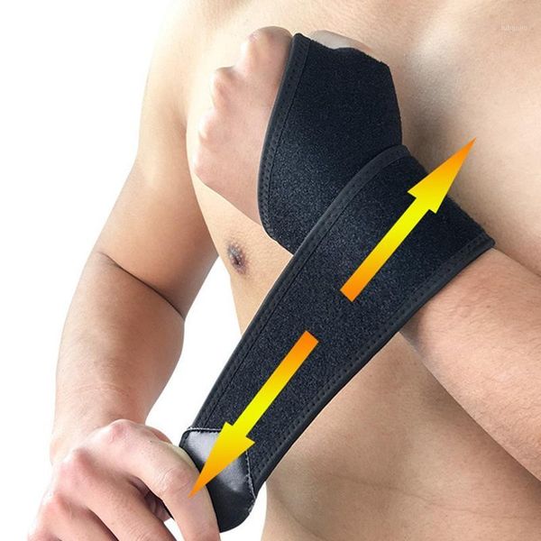 

1pc wrist support thumb cover breathable adjustable forearm wrap belt strap protector gym fitness1, Black;red
