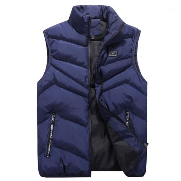 

vest men new stylish 2020 autumn winter warm sleeveless jacket cotton waistcoat men's vest fashion casual coats mens europe size1, Black;white