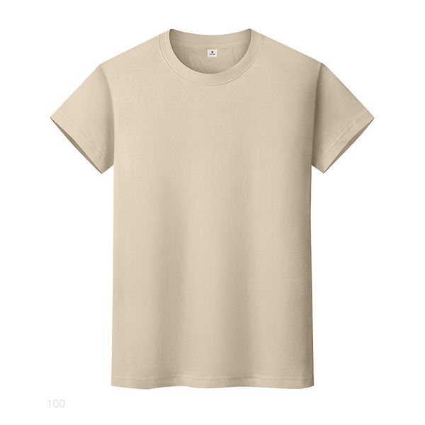 

new round neck solid color t-shirt summer cotton bottoming shirt short-sleeved mens and womens half-sleeved mbwkiio