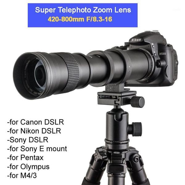 

other cctv cameras 420-800mm f/8.3-16 manual super telepo zoom lens +t2 mount ring adapter for dslr canon nikon pentax olympus sony a6300 a7