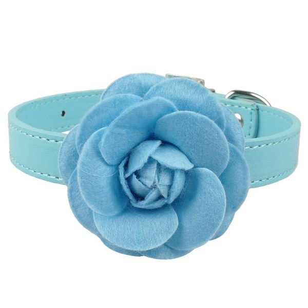 

adjustable puppy dog collar pu leather kitten cat collars flower necklace pet accessories for small medium dogs chihua wmthmk
