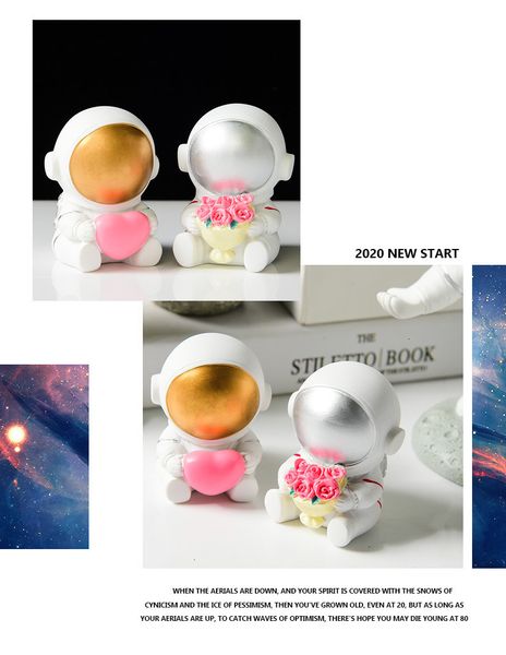 

space decorations factory astronaut creative desk resin soft decoration studio bookcase modern furnishings home gifts cr