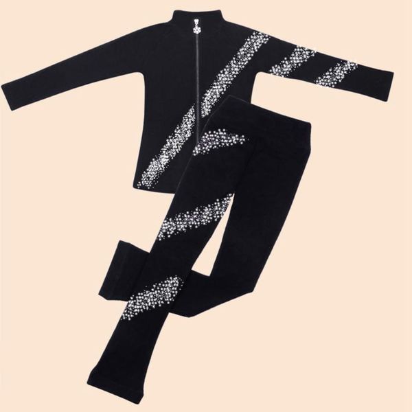 

thermal skating outfit suit ice figure skate practice training jacket pants suit