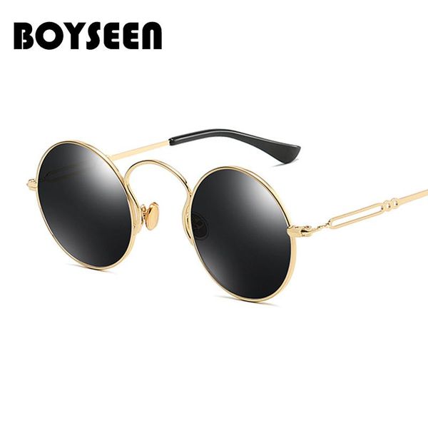 

sunglasses round circle steampunk men women vintage retro sunglass brand design mirror lens luxury quality eyeglasses uv400 908, White;black