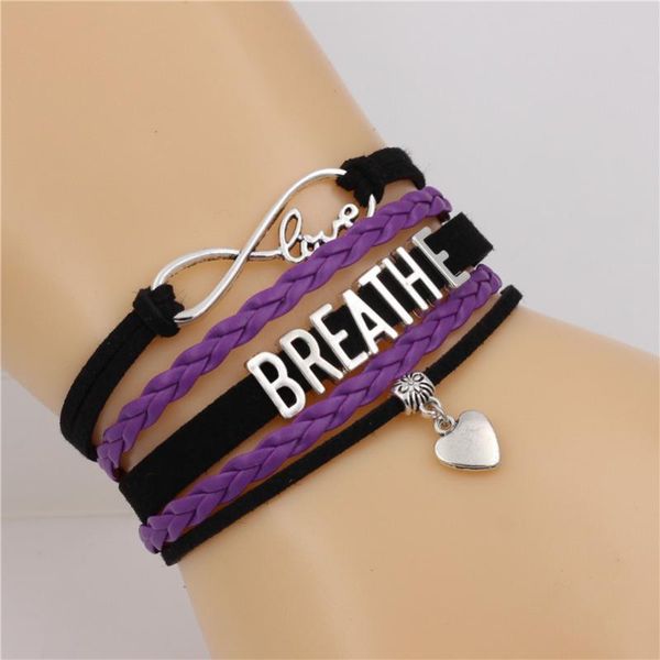 

tennis antique breathe letter bracelet infinity love multi-layer leather cute heart charm fashion jewelry for men creative gifts, Golden;silver
