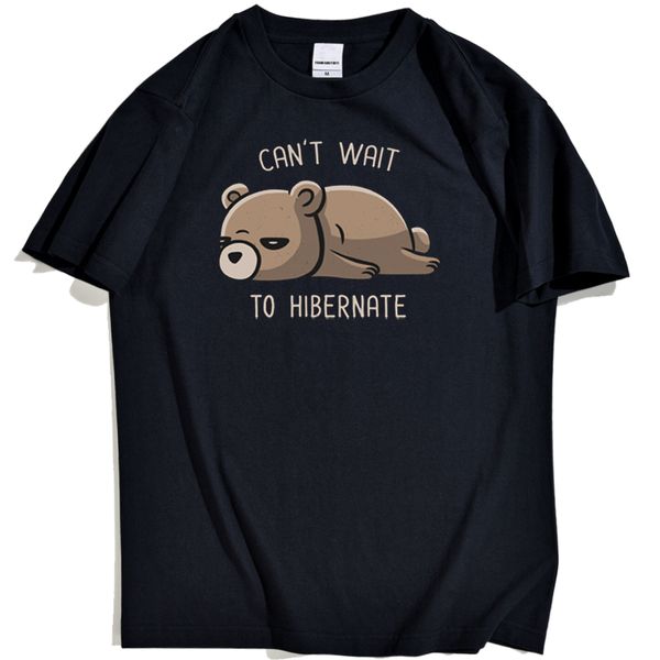 

little bear lying on the ground male can't wait to hibernate clothes for male vintage brand thin section sport sweatshirt hoodie t shir