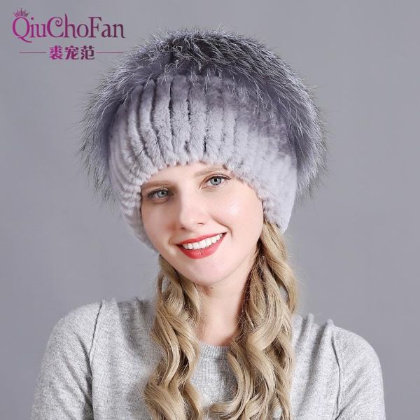 

women's fur hat russian knit cap hat female winter and real fur caps winter women ski cap protection ear, Blue;gray