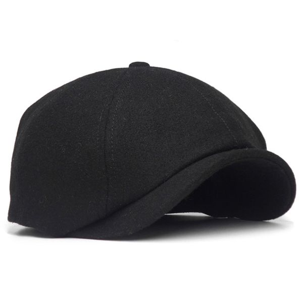

два размеры solid black vintage мужчины береты шапка шерсть hat берет французской кепки женской повседневного восьмиклинок шерсть ivy boinas, Blue;gray