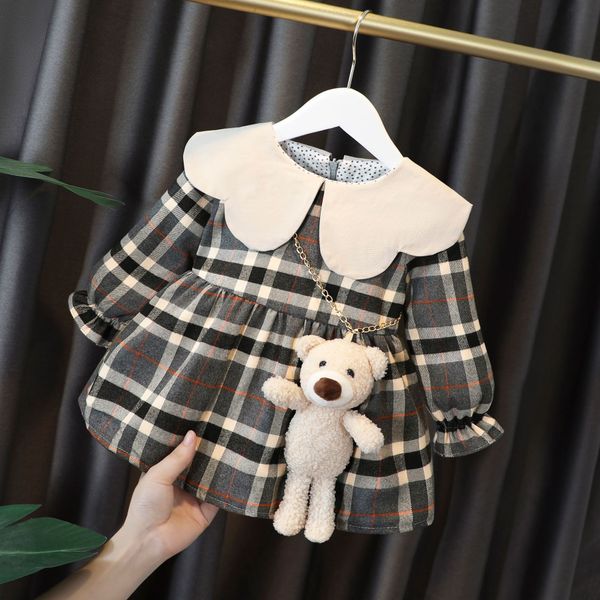 

v8kwe женский princess 0-1-2-3 girlslong рукавами интернет знаменитости принцессы и осенью детская весна платье 4-летняя модная девушка метр, Black;gray