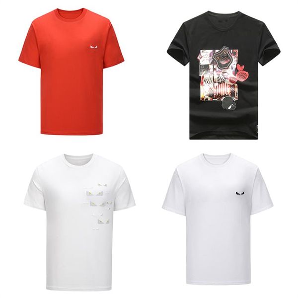 

brand designer letter t-shirts mens sleeve calssic clothing white summer short luxury business casual shirts tee uslnq, Black