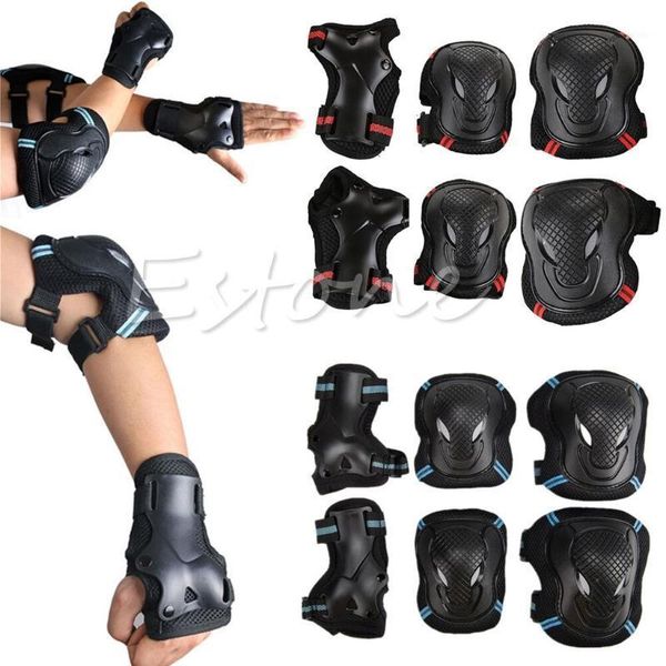 

ankle support 6pcs set kids skating scooter elbow knee wrist safety pads gear 69hd1, Blue;black