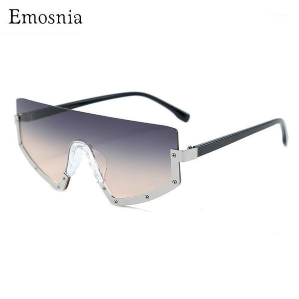 

goggles sunglasses men vintage brand designer one piece oversized half frame sun glasses women shades uv400 lentes sol mujer1, White;black