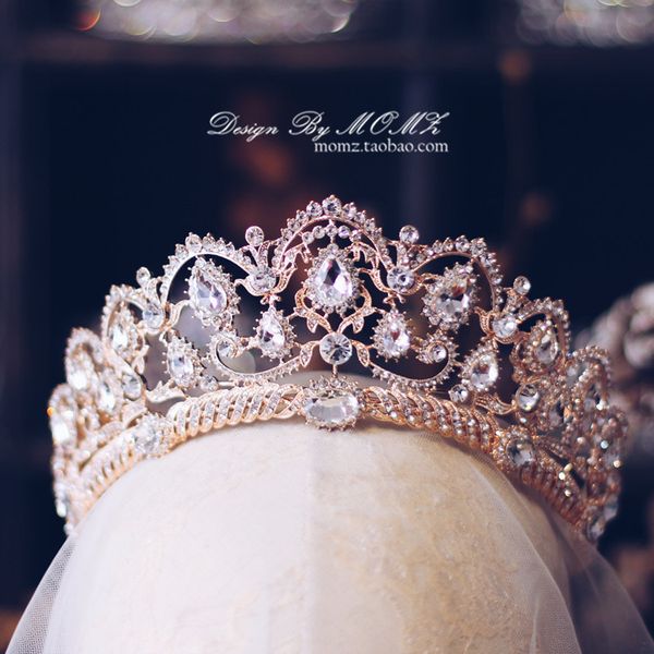 

european baroque bride headdress dress wedding crown super fairy atmosphere net red girl, Silver