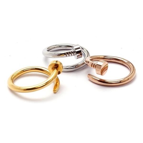 

nail ring titanium steel gold ring black silver rose gold love brand ring for women wedding jewelry wholesales chi jllcco yy_dhhome