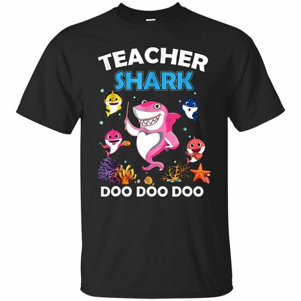 

teacher shark tshirt doo doo doo tee gift for teachers black t-shirt size s-3xl popular tee shirt sport hooded sweatshirt hoodie