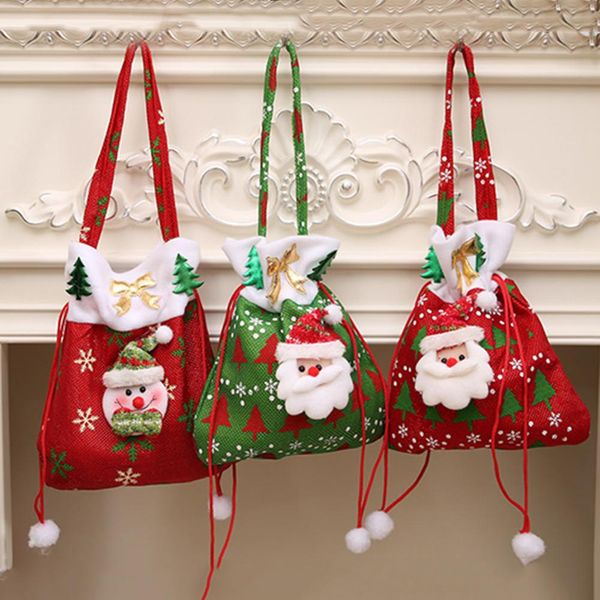 

new christmas bag nordic tropical plant green leaf decoration painting wall painting bag festival candy supply dropshipping 2017 wmtjbo