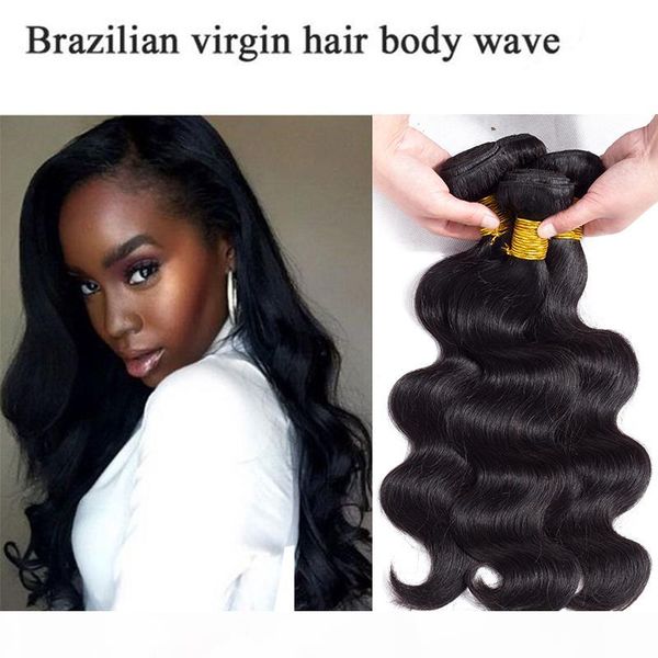 

indian body wave straight virgin brazilian hair weaves bundles 4 6 pcs a lot peruvian malaysian body wave remy human hair weaves extensions, Black