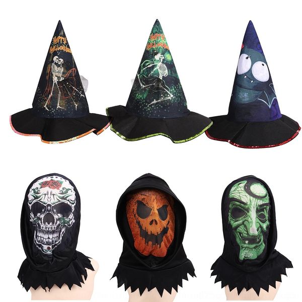 

133ve festival witch's hat masquerade ball cap stage party show headwear pointed cap headdress ghost halloween wizard wizard pointed