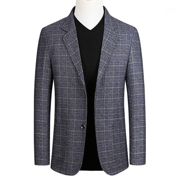 

new brand men's spring autumn smart casual suits jackets mens stylish elegant plaid wedding dress blazer slim fit1, White;black