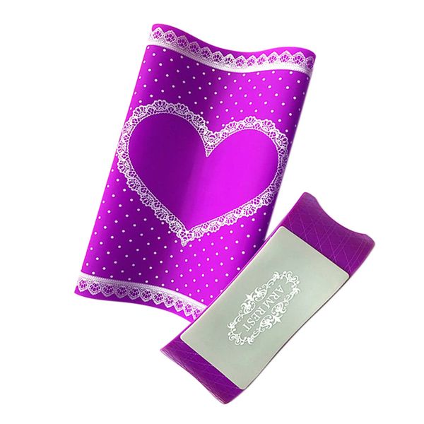 

1 set silicone hand pillow & table mat nail art cushion holder pad washable foldable arm rest manicure tool rosy
