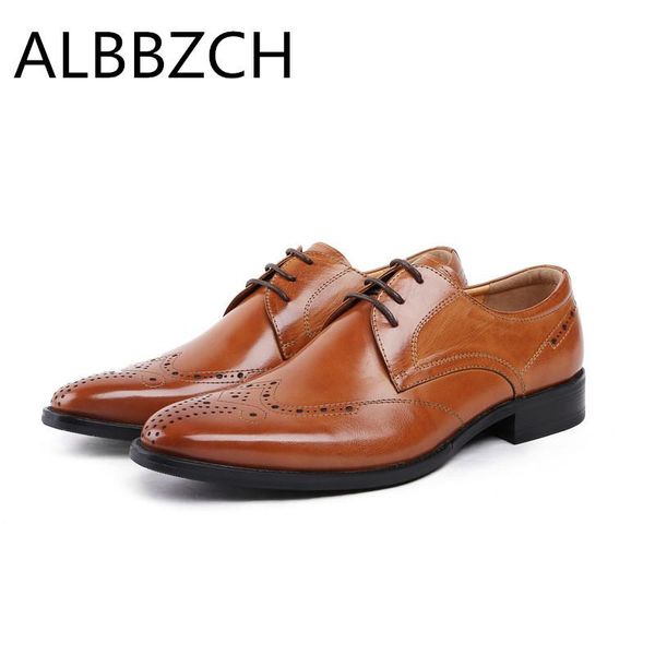 

mens business dress genuine leather men shoes brogue carving black brown mens wedding shoes office work man