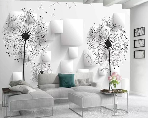 

3d mural wallpaper romantic floral 3d wallpaper flying dandelion custom 3d p wallpaper home decor