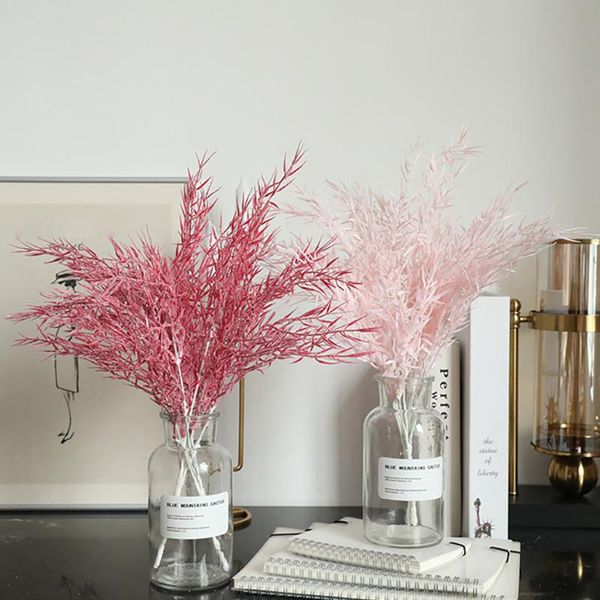 

decorative flowers & wreaths silk artificial for decoration home plastic stem bride wedding bouquet mariage cherry blossom fake flower diy