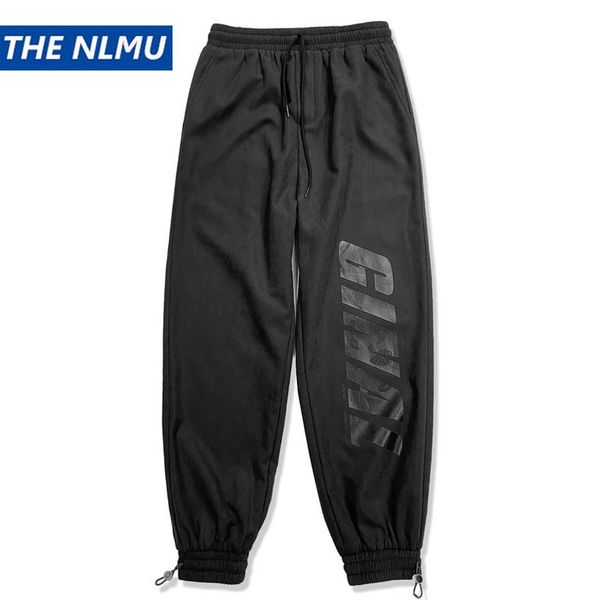 

men's letter printing joggers pants hip hip streetwear 2021 men casual elastic waist pants trousers harem pant black wy623