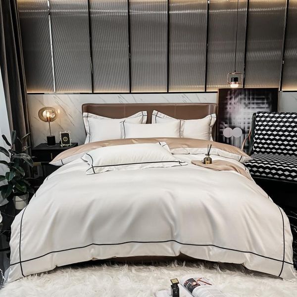 

white gray egyptian cotton l duvet cover set 600tc long staple silky soft and easy case bedding set bed sheet pillowcases