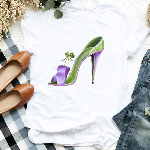 

женщины леди цветочный цветок с коротким рукавом camisas mujer печать дамы t tee женская рубашка одежда футболка женская верхняя графическая, White