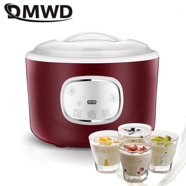 

yogurt makers dmwd 1l smart automatic electric maker natto rice wine machine with stainless steel liner 4 glass cups kithchen appliance1