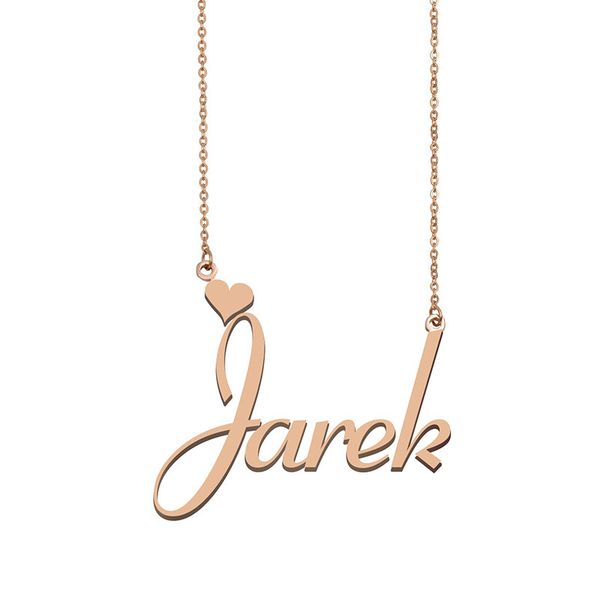 

jarek name necklaces pendant custom personalized for women girls children friends mothers gifts 18k gold plated stainless steel, Silver