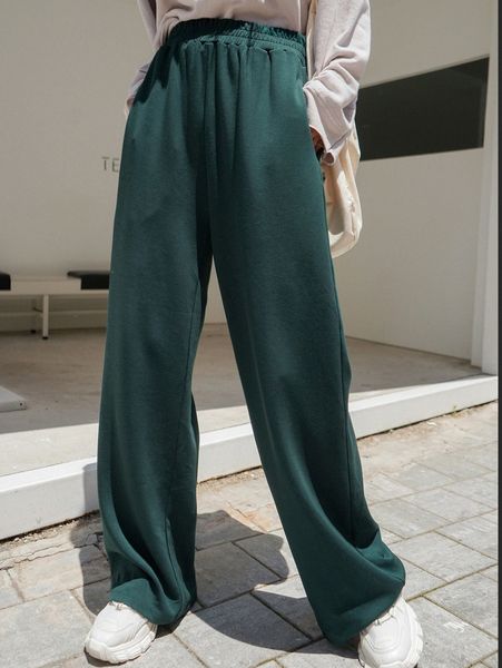 

dazy elastic waist wide leg pants h2hn#, Black;white