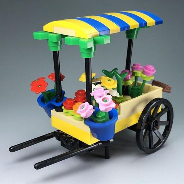 

город street view moc цветок продажа автомобилей магазин садоводство поплавков строительные блоки кирпич diy дети игрушки для детей qyleuk m