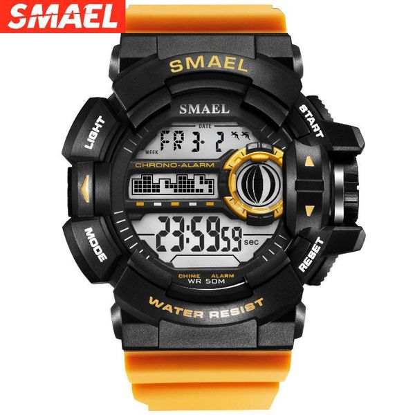 

smael sports chronograph personalized dial outdoor mountaineering swimming waterproof luminous digital watch, Slivery;brown