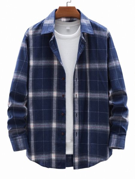 

men tartan button front shirt g3ob#, White;black
