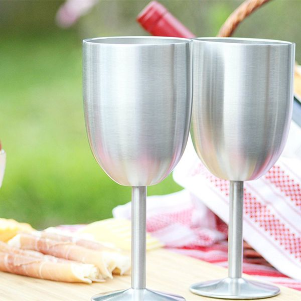 

realand 14oz stainless steel double wall vacuum sealed insulated wine glass goblet with splash proof lid q1222