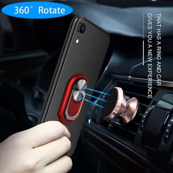 

multipurpose mobile phone holder 360 degree car air vent grip mount stand rotation magnetic finger ring phone holder bracket wmtsgg