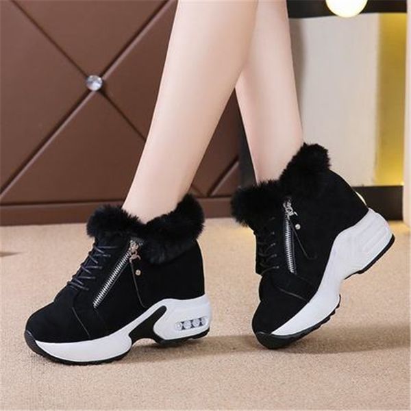 

new snow 2021 sneaker platforms keep warm winter thick fur mujer boots vhd4, Black