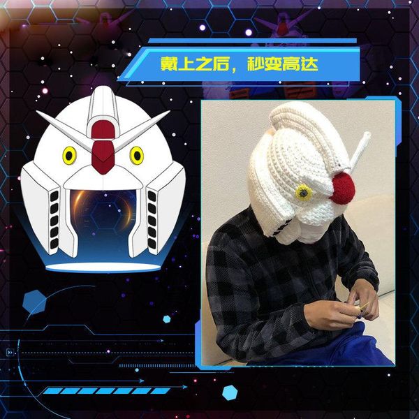 

party masks japan anime mobile suit gundam kido senshi gandamu cosplay woolen hat warm funny cap winter fashion knitted