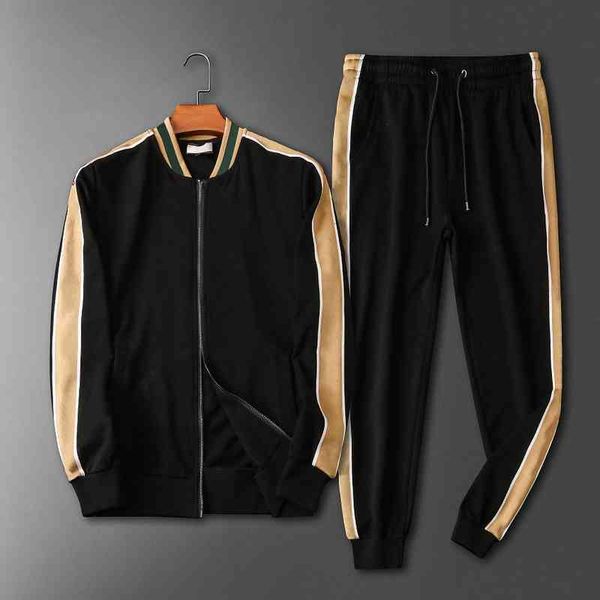 

Men's Tracksuits Tracksuit Classic Men Clothing Set Fashion Letter Printed Jakcet + Pants Mens Trendy Explosion Casual Two Pieces Suit YR1A, Gray