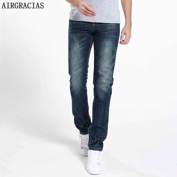 

airgracias brand jeans summer style brand mens jeans cotton classic ripped for men fashion designer biker jean 28-401, Blue