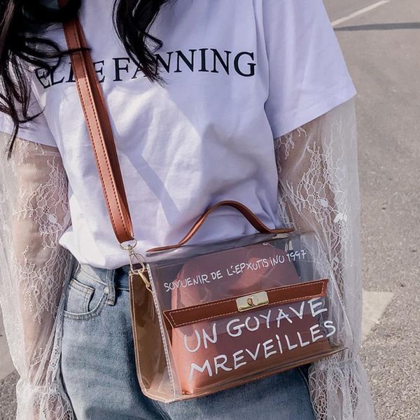 

new women holographic bag transparent small tote hologram handbag purse laser