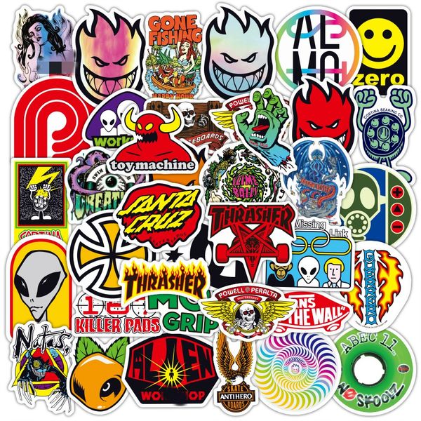 

50 pcs skateboard fashion logo waterproof sticker for luggage car guaitar skateboard phone lapbicycle stickers