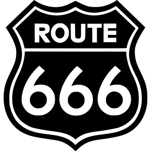 

14.7x15.5cm route 666 originality vinyl decal car sticker car-styling accessories s8-0833