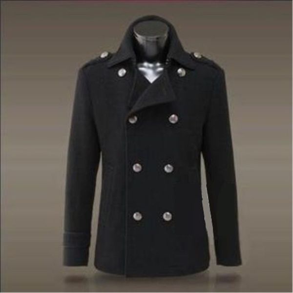 Cappotto di lana a due petti sottile uniforme militare tedesca Cappotto invernale da uomo alla moda Cappotto corto di lana LJ201110